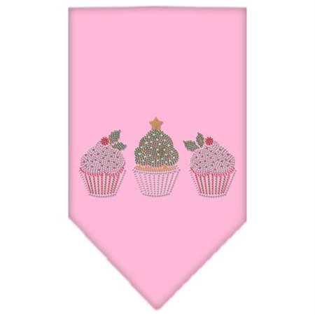 UNCONDITIONAL LOVE Christmas Cupcakes Rhinestone Bandana Light Pink Small UN852194